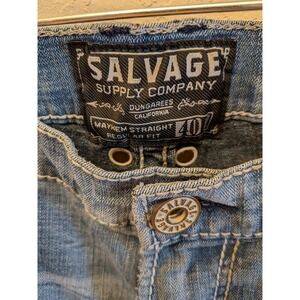 Salvage Supply Co‎ Mayhem Straight Jeans Dungarees Mens Size 40 Distressed
